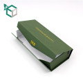 Cartón plegable de color verde dorado oscuro logo estampado caja plegable regalo